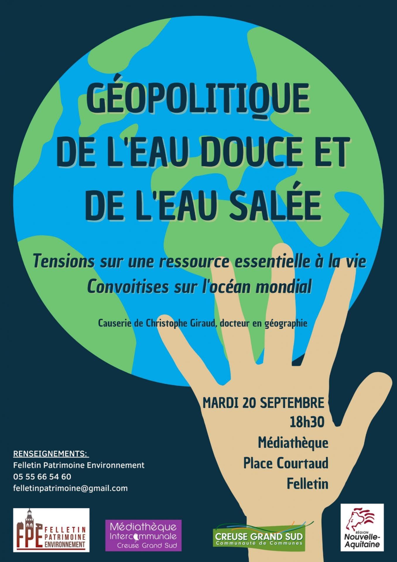 Affiche conference geopolitique de l eau felletin recadre