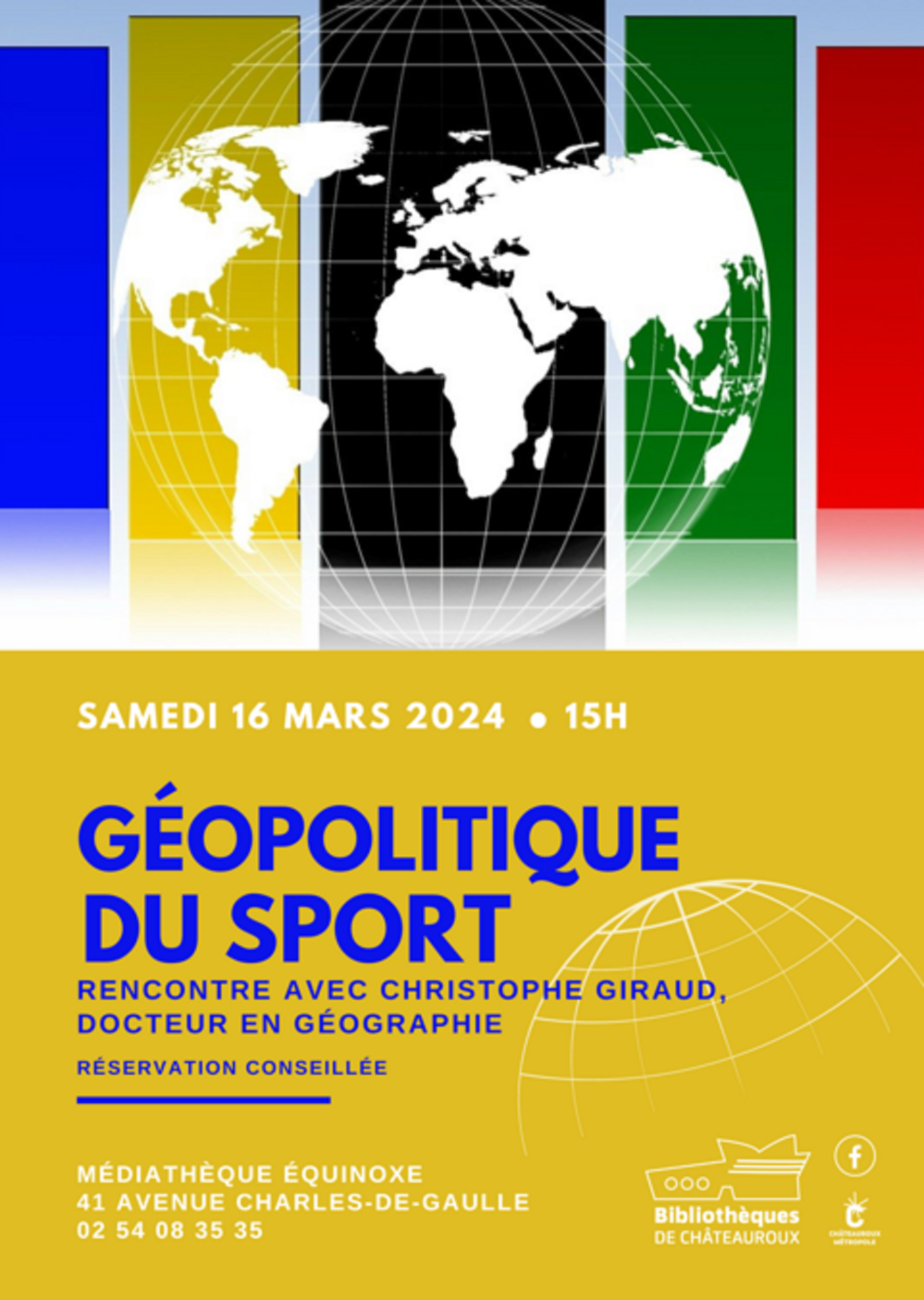 Affiche geopolitique du sport equinoxe chateauroux