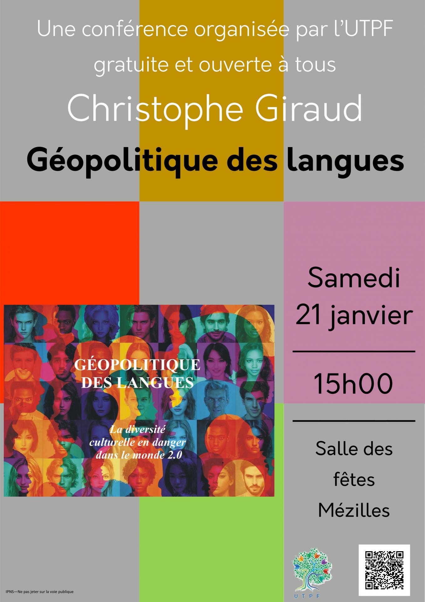 Affiche utpf geopolitique des langues patchwork