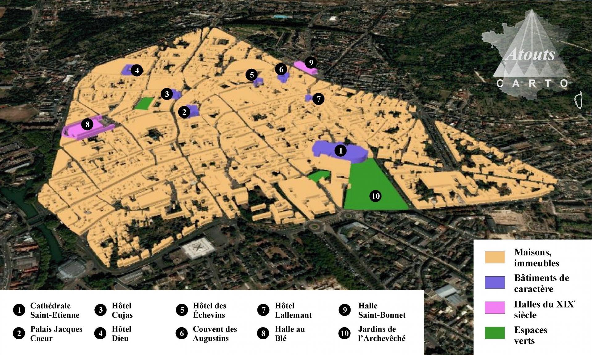 Bourges centre historique 3d 2