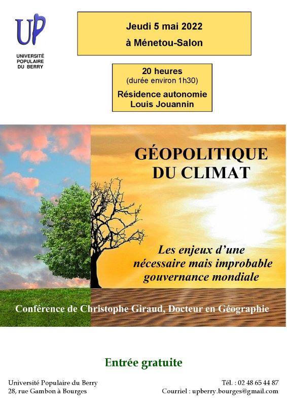 Menetou salon geopolitique du climat